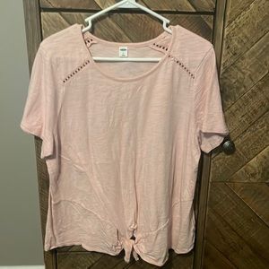 Old Navy, pink tie front shirt